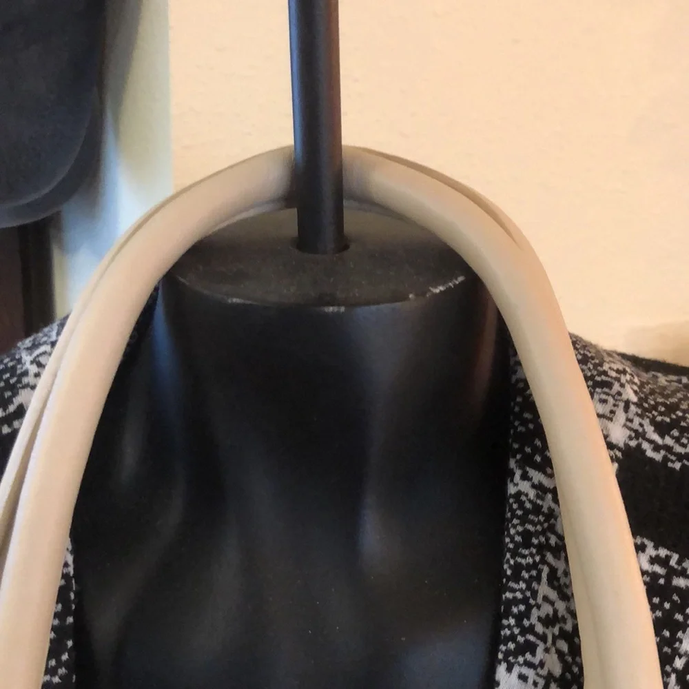 Banana Republic Cream Leather Large Slouchy Hobo Bag with gold colored hardware